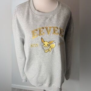 EEVEE Est 1992 Women's SZ Small Pokaman GRAY Sweatshirt Pullover